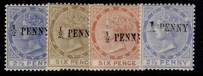 tobago-qv-sg26-29-1886-89-ovpts-basic-set-m-mint-cat-300