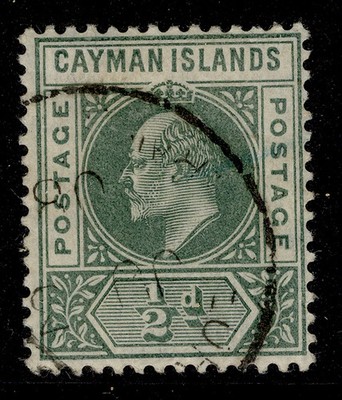 cayman-islands-edvii-sg3-d-green-fine-used-cat-29-cds