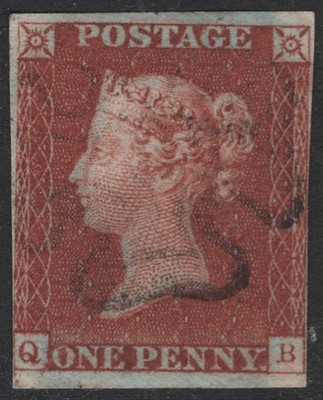 gb-1841-1d-red-plate-21-qb-fine-used-2-good-margins-2-nearly-touching