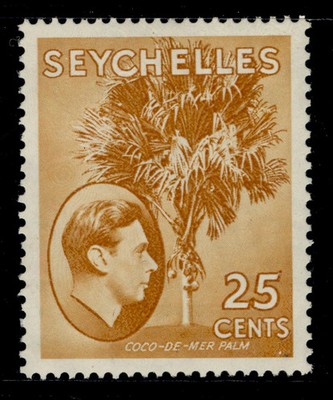 seychelles-gvi-sg141-25c-brown-ochre-m-mint-cat-50