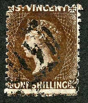 st-vincent-sg14-1-brown-perf-11-12-5-no-wmk-fine-used-cat-160-pounds