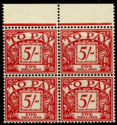gb-qeii-sg-d55-5s-scarlet-yellow-nh-mint-cat-400-block-of-4