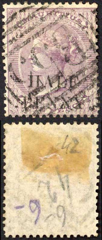 mauritius-sg76-1-2d-on-9d-dull-purple-cat-26-pounds