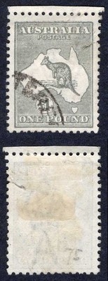 australia-sg75-one-pound-grey-kangaroo-wmk-6-tear-at-right-cat-375-pounds
