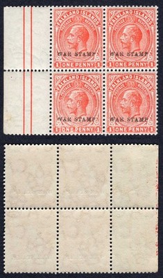 falkland-is-1d-war-stamp-with-broken-w-in-a-u-m-block