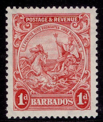 barbados-gv-sg231c-1d-scarlet-m-mint-cat-17-perf-13-x-12