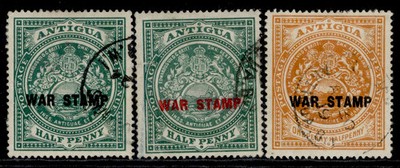 antigua-gv-sg52-54-1916-18-war-tax-set-fine-used-cat-16