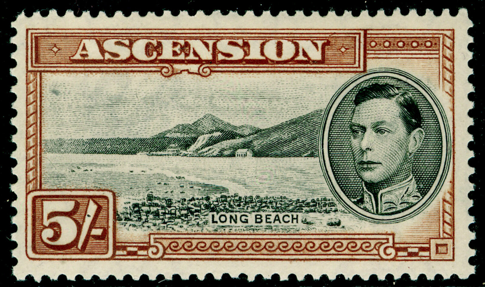 ascension-sg46-5s-black-yellow-brown-perf-13-lh-mint-cat-95