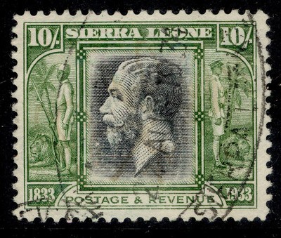 sierra-leone-gv-sg179-10s-black-sage-green-fine-used-cat-250-fiscal-cancel