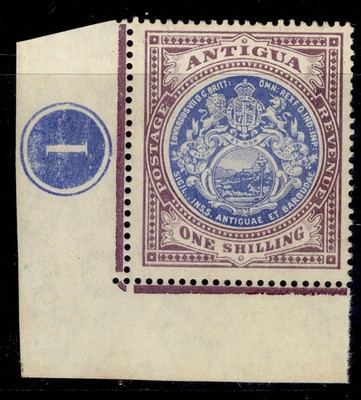 antigua-edvii-sg49-1s-blue-dull-purple-lh-mint-plate-1-control