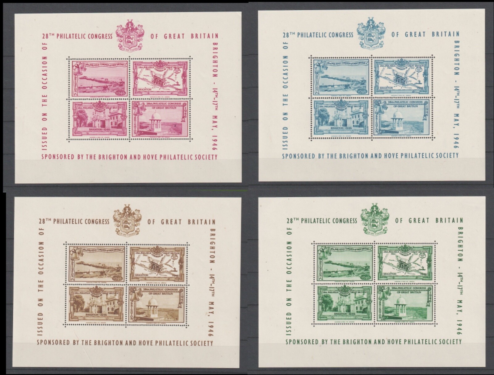 gb-1946-28th-philatelic-congress-brighton-4-x-exhibition-sheets-mnh
