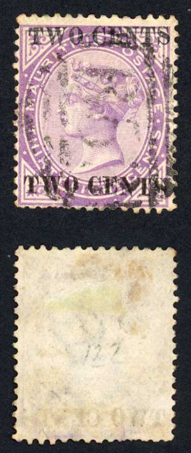 mauritius-sg121b-2c-on-38-bright-purple-surch-doubled-cat-275-pounds