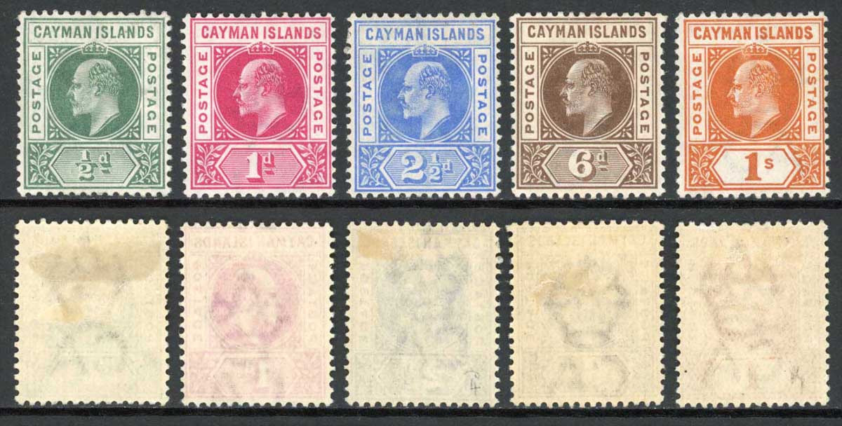 cayman-is-sg3-7-kevii-set-of-5-wmk-ca-m-m-cat-110-pounds
