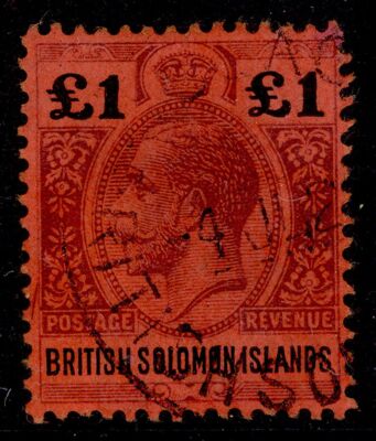 british-solomon-islands-gv-sg38-1-purple-black-red-fine-used-cat-140-cds