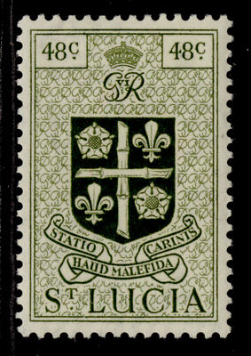 st-lucia-gvi-sg156-48c-olive-green-m-mint