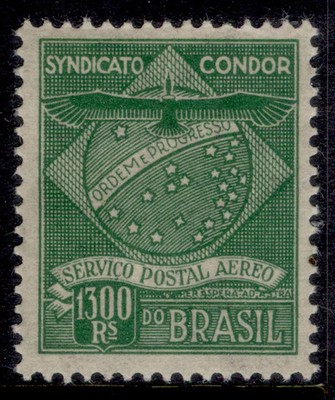 brazil-condor-1927-1300r-green-scott-1cl4-nh-mint-cat-8-25