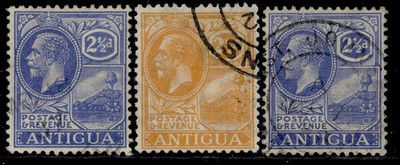 antigua-gv-sg71-72-73-1921-29-2d-shades-fine-used-cat-35