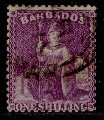 barbados-qv-sg71-1s-violet-fine-used
