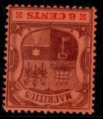 mauritius-edvii-sg146w-6c-purple-carmine-red-vlh-mint-cat-35-wmk-inverted