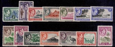 british-solomon-islands-gvi-sg60-72-1939-51-complete-set-m-mint-cat-110