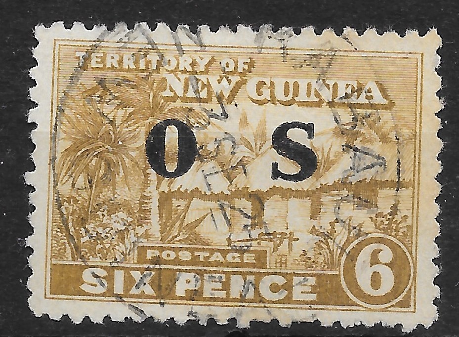 new-guinea-sgo27-1925-6d-bistre-official-used