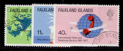 falkland-islands-qeii-sg328-330-1977-telecomminications-set-fine-used