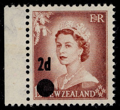 new-zealand-qeii-sg763b-2d-on-1d-brown-lake-nh-mint-cat-130-surch-error-var