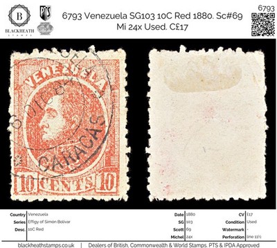 6793-venezuela-sg103-10c-red-1880-sc-69-mi-24x-used-c17