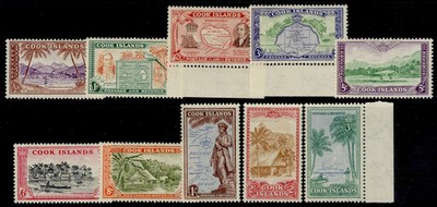 cook-islands-gvi-sg150-159-1949-61-complete-set-lh-mint-cat-55