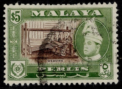 malaysia-perlis-qeii-sg40-5-brown-bronze-green-fine-used-cat-35