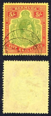 bermuda-sg118g-5-green-and-scarlet-yellow-cds-used-cat-65-pounds