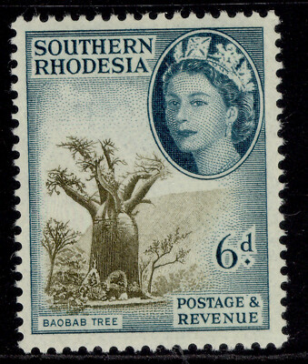 southern-rhodesia-qeii-sg84-6d-brown-olive-deep-turqoise-green-m-mint