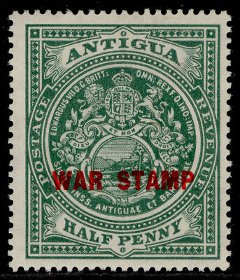 antigua-gv-sg53-d-green-war-stamp-m-mint