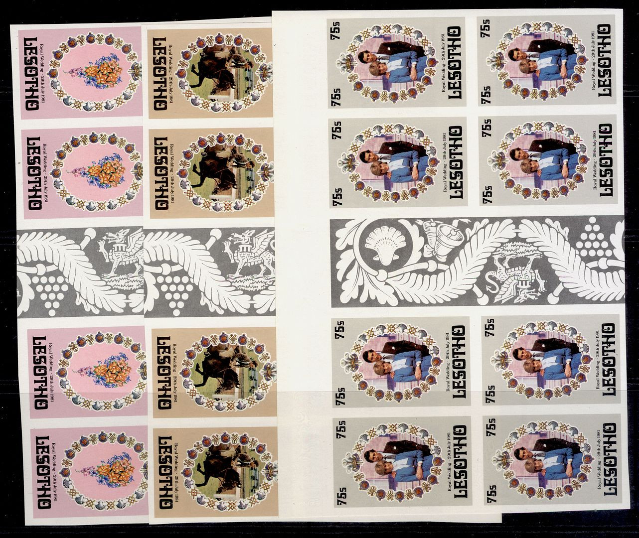 lesotho-qeii-sg451-453-1981-royal-wedding-imperf-gutter-blocks-x8-nh-mint