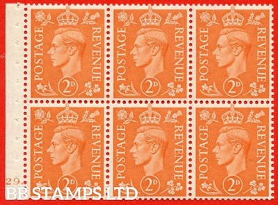sg-488e-qb30-2d-pale-orange-a-mounted-mint-cylinder-pane-of-6-cylind-b85170