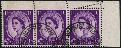 1958-3d-sg-575-misperfed-top-corner-marginal-strip-of-three-two-stamps