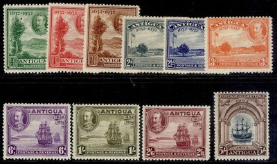 antigua-gv-sg81-90-1932-tercentenary-set-m-mint-cat-225