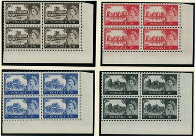 1958-1st-de-la-rue-2-6d-1-sg-536a-39a-set-in-blocks-of-four-u-m-matching