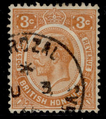 british-honduras-gv-sg129-3c-orange-fine-used