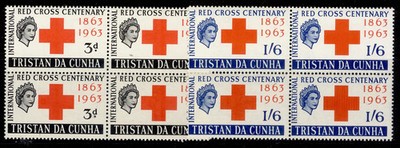 tristan-da-cunha-qeii-sg69-70-1964-red-cross-set-nh-mint-blocks