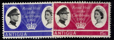 antigua-qeii-sg174-175-1966-royal-visit-set-fine-used