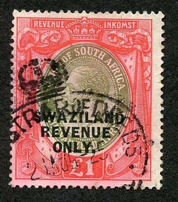 swaziland-1922-bf85-one-pound-revenue-barefoot-retail-125-pounds
