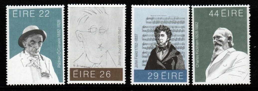ireland-sg516-9-1982-anniversaries-of-culture-figures-mnh