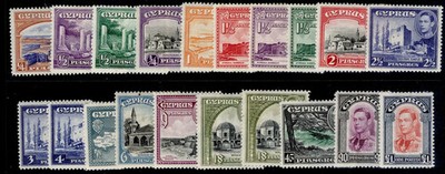 cyprus-gvi-sg151-163-1938-51-set-incl-both-18pi-shades-m-mint-cat-278