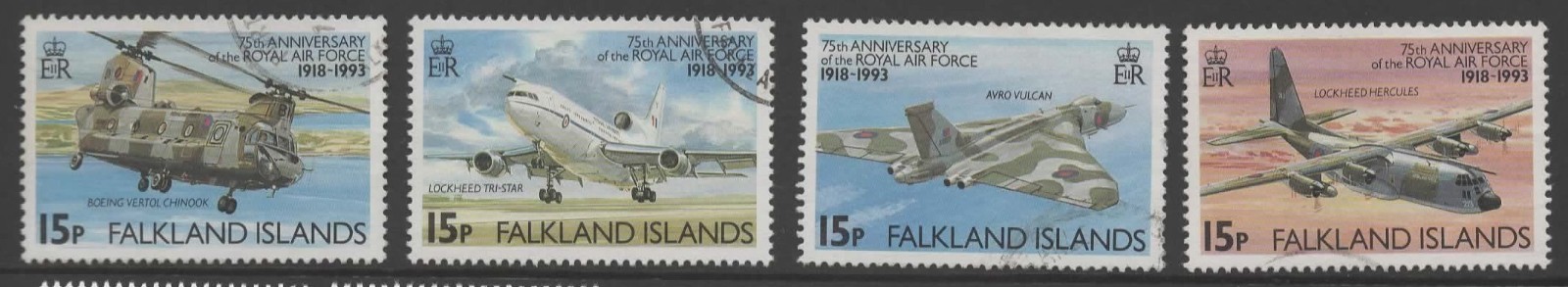 falkland-islands-sg676-9-1993-75th-anniversary-of-the-royal-air-force-used