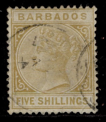 barbados-qv-sg103-5s-bistre-fine-used-cat-300-cds