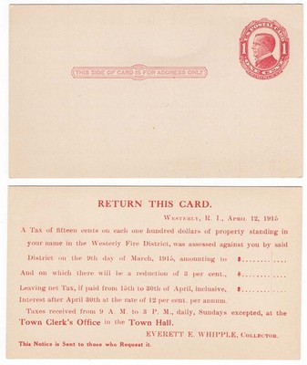 usa-1911-1c-mckinley-red-cream-postal-card-ux24-fine-unused-rhodes-island-fire