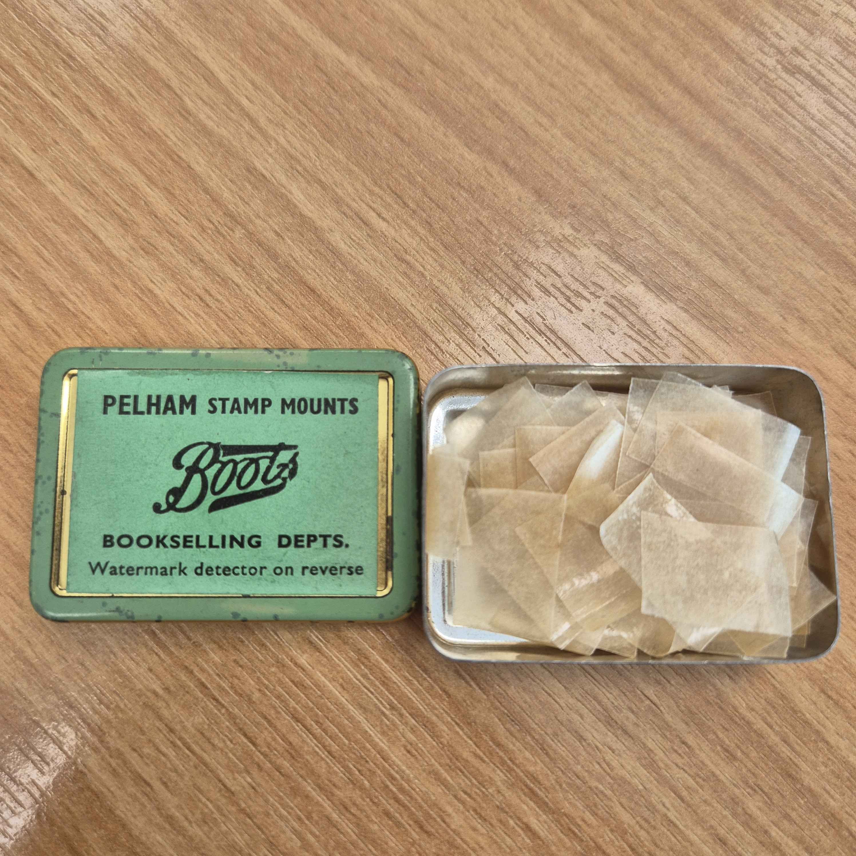 antique-boots-pelham-stamp-mounts-tin-with-mounts-and-watermark-detector