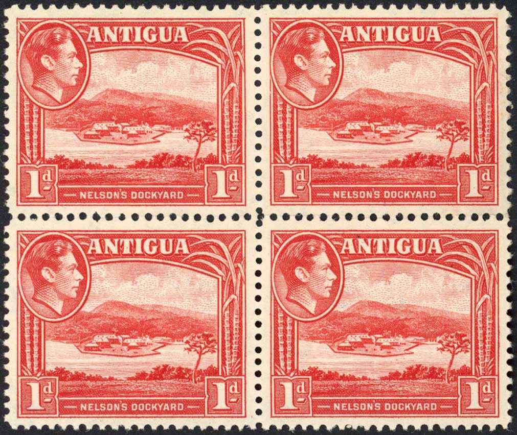 antigua-sg99-1d-scarlet-block-of-four-u-m-cat-14-pounds