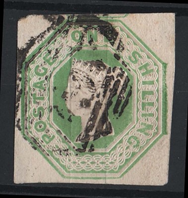 gb-1847-1s-pale-green-embossed-cut-square-vgu-4-clear-margins
